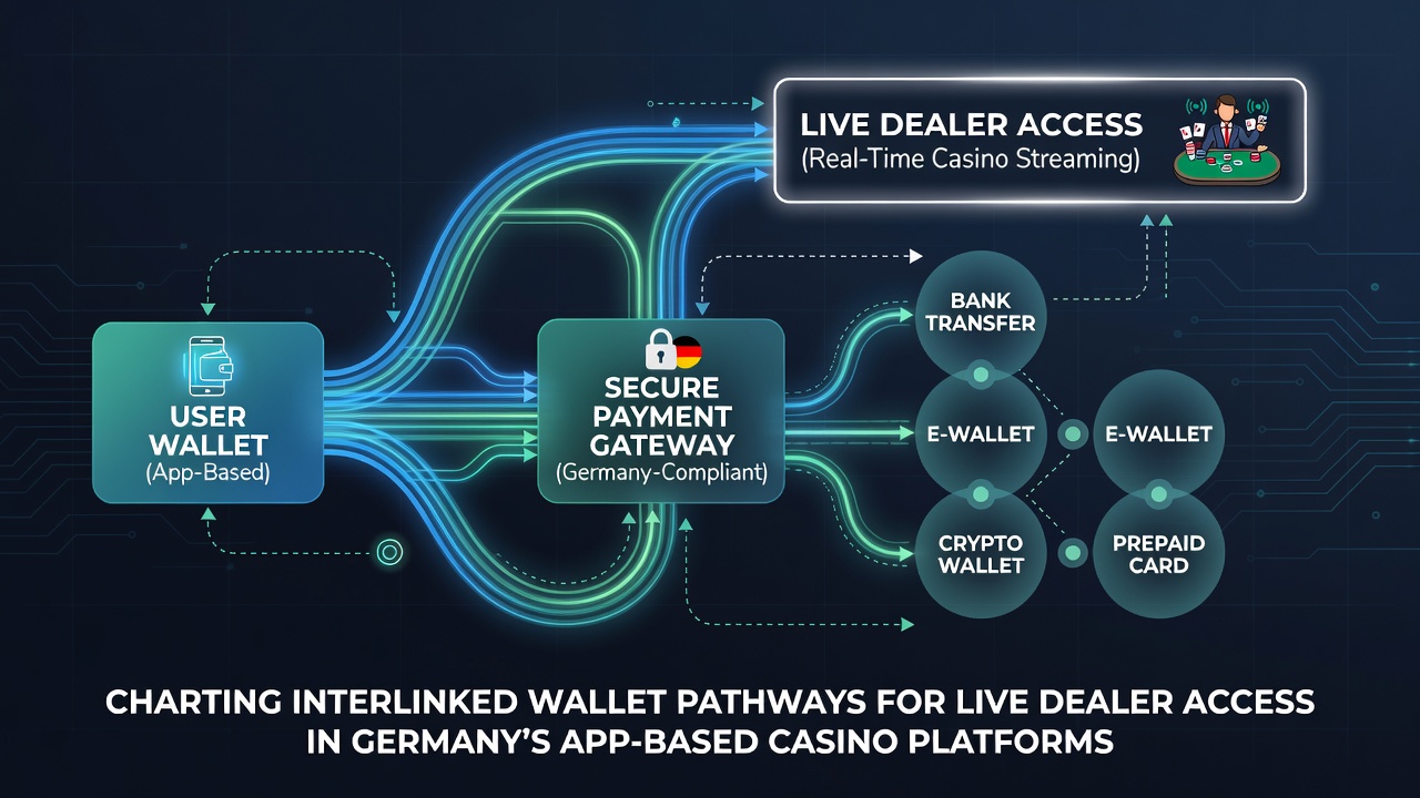 Schaubild der Live-Dealer-Integration über Wallet-Pfade