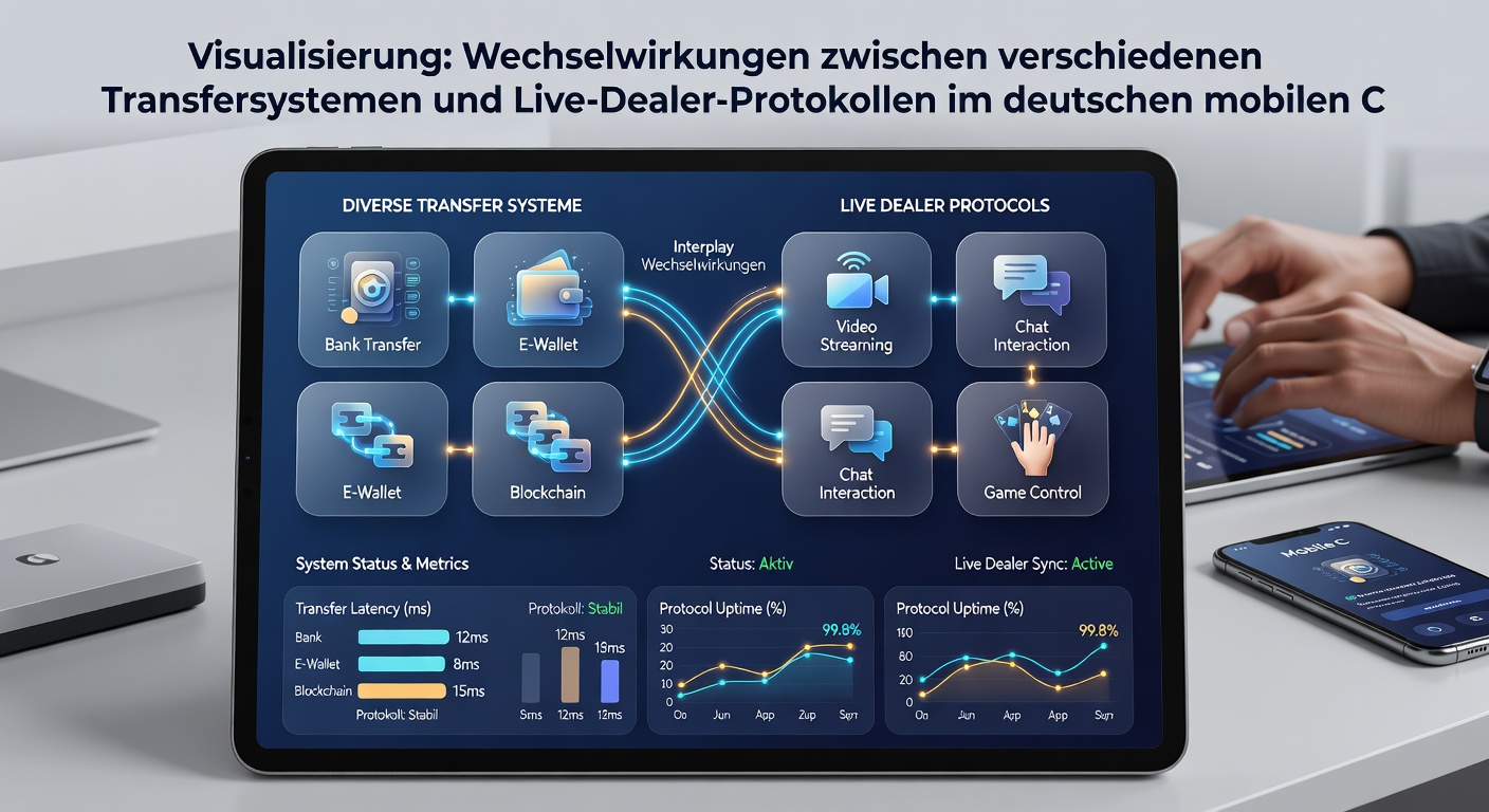 Illustration der Datenflüsse zwischen mobilen Transfersystemen und Live-Dealer-Sitzungen