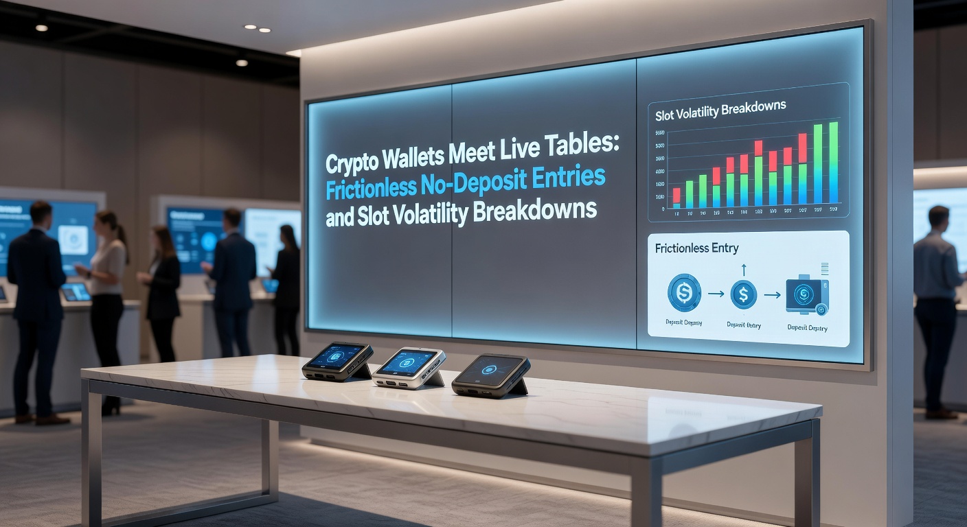 Darstellung einer Crypto-Wallet, die nahtlos mit einem Live-Casino-Tisch verbunden ist, inklusive grafischer Elemente von Blockchain und Roulette-Rad