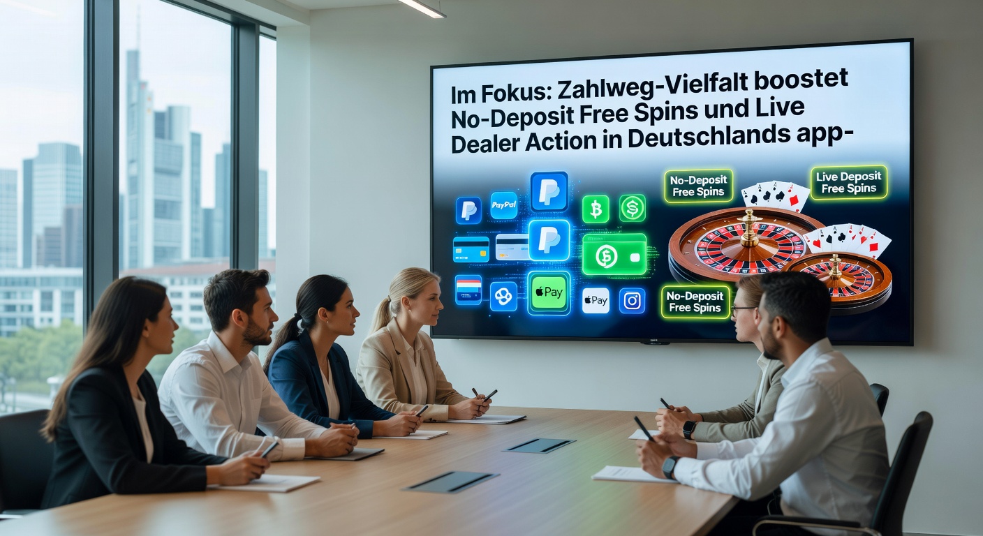 Live Dealer Tische mit Roulette und Blackjack auf einem Smartphone-Bildschirm, umgeben von Zahlungs-Icons und Free-Spins-Bannern