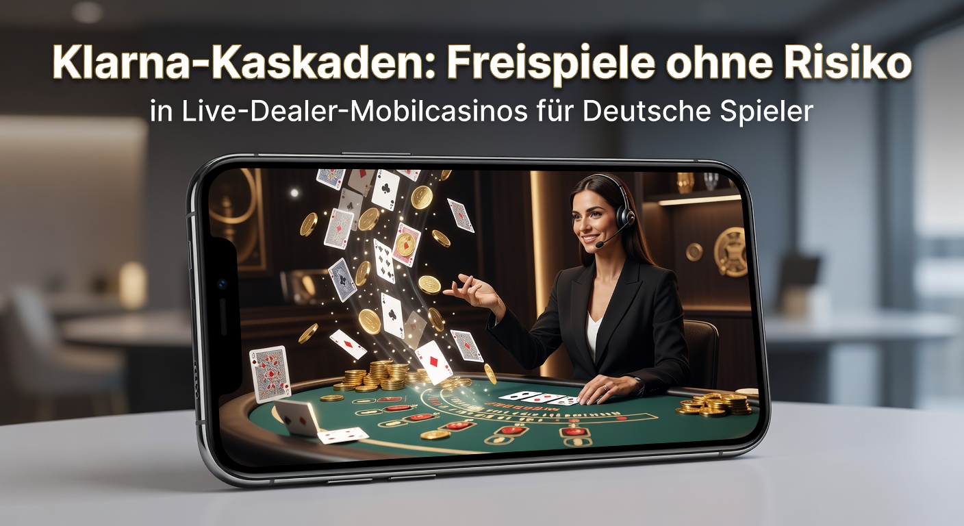 Dynamische Darstellung von Klarna-Zahlungen und kaskadierenden Freispielen in einem Live-Dealer-Mobilcasino mit deutschem Fokus