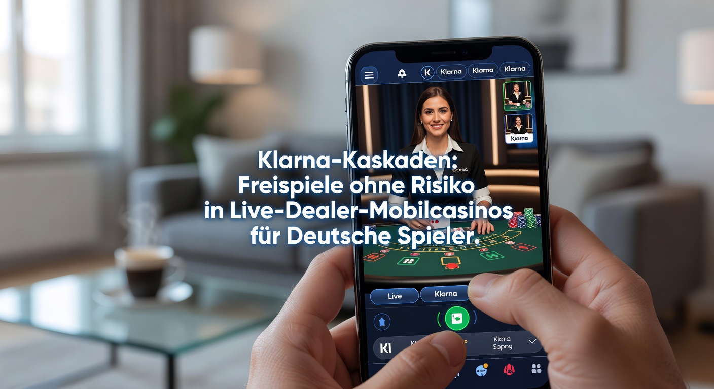 Visuelle Kaskade von Freispielen in einem Live-Dealer-Mobilcasino mit Klarna-Integration und Sicherheits-Features für deutsche Spieler