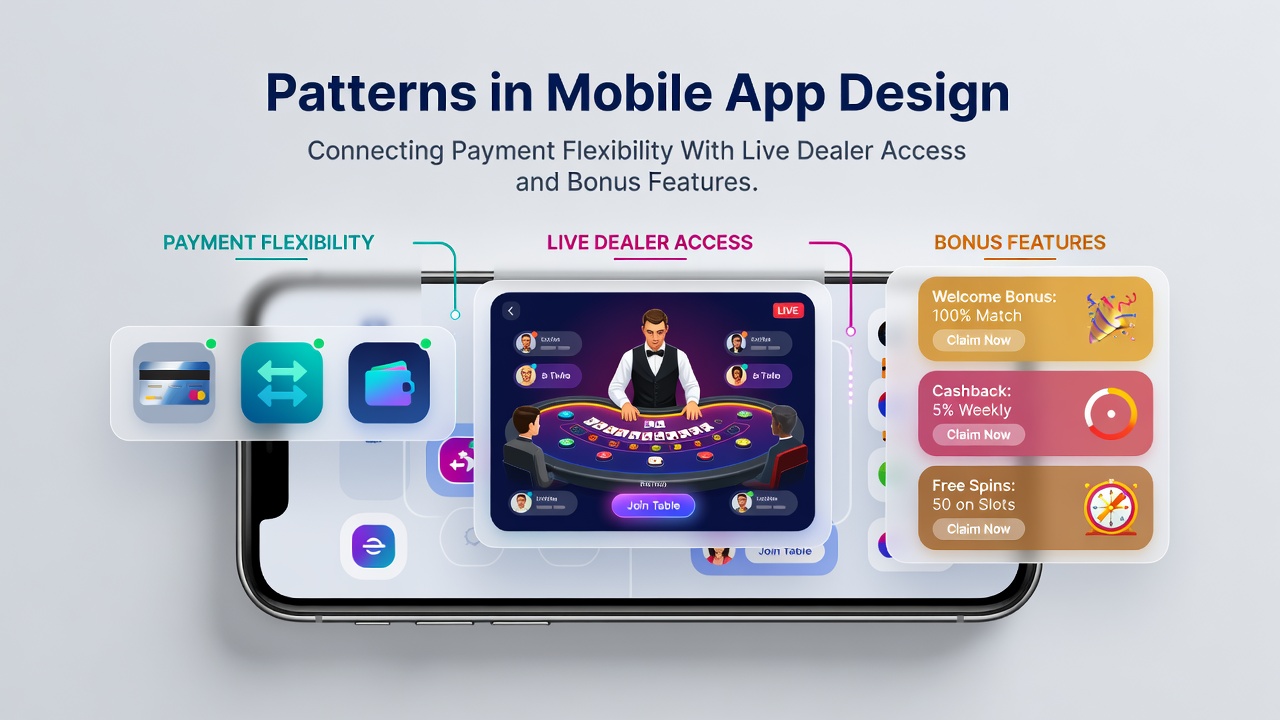 App-Interface mit Bonus-Aktivierung und Live-Dealer-Zugang
