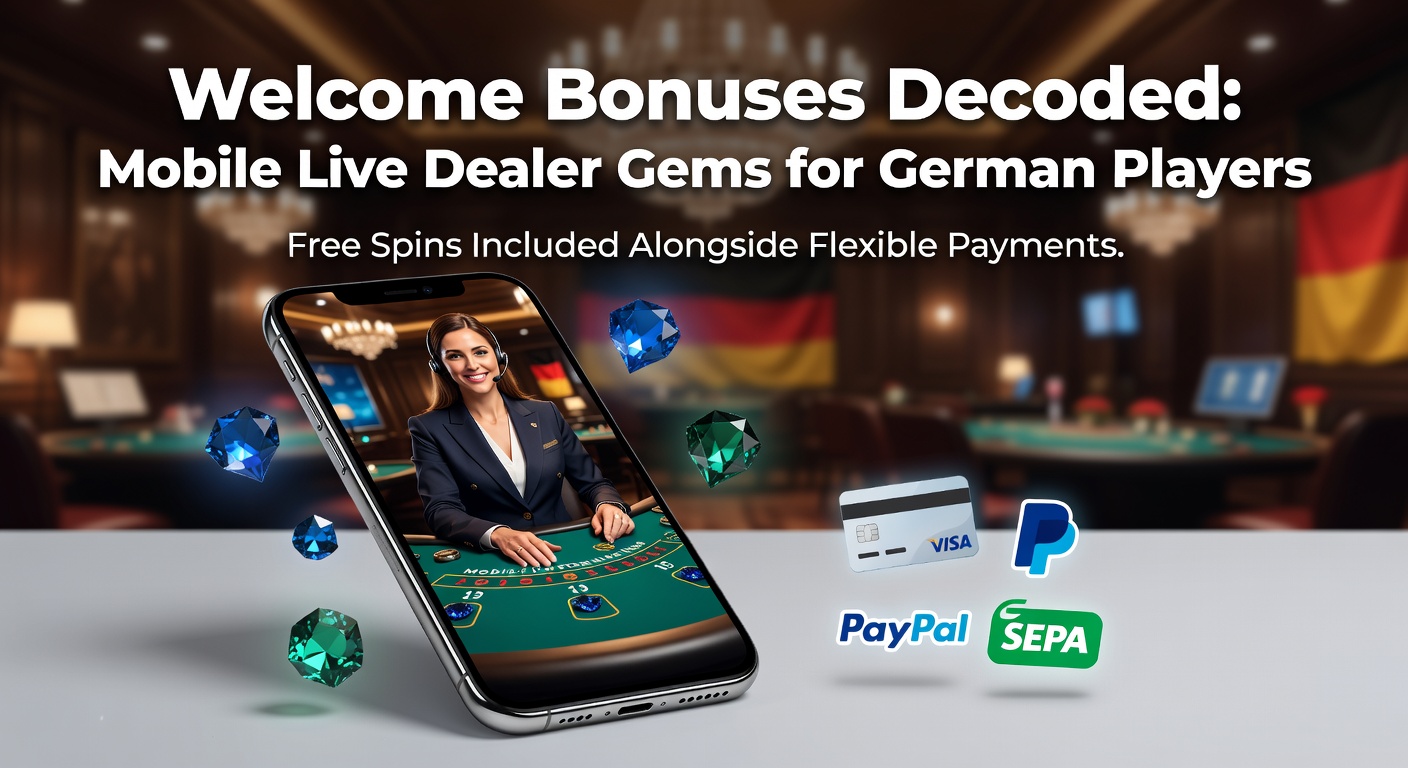 Smartphone mit Live-Dealer-Spiel und Willkommensbonus-Angebot für deutsche Spieler